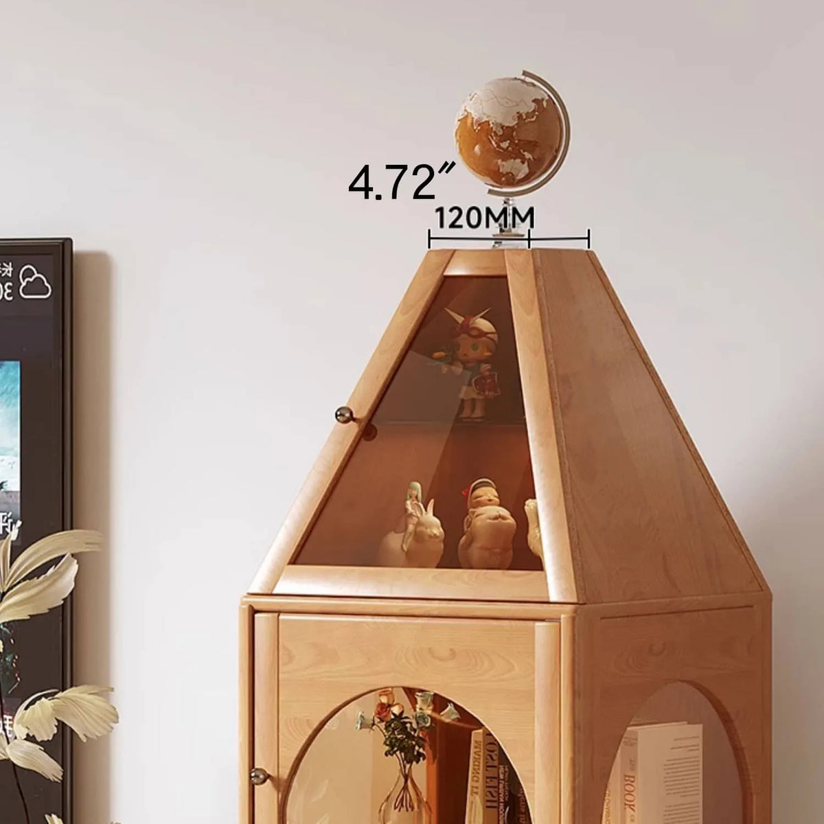 Elegant Beech Wood & Tempered Glass Display Cabinet for Modern Interiors hns-4127