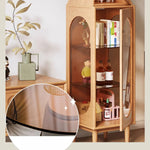 Elegant Beech Wood & Tempered Glass Display Cabinet for Modern Interiors hns-4127