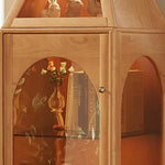 Elegant Beech Wood & Tempered Glass Display Cabinet for Modern Interiors hns-4127