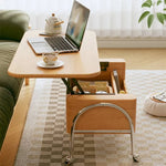 Stylish Beech Wood Coffee Table with Stainless Steel Legs – Modern Home Accent Furniture hns-4128