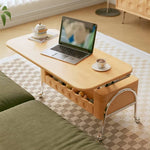 Stylish Beech Wood Coffee Table with Stainless Steel Legs – Modern Home Accent Furniture hns-4128