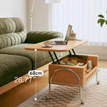 Stylish Beech Wood Coffee Table with Stainless Steel Legs – Modern Home Accent Furniture hns-4128