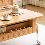 Stylish Beech Wood Coffee Table with Stainless Steel Legs – Modern Home Accent Furniture hns-4128