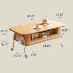 Stylish Beech Wood Coffee Table with Stainless Steel Legs – Modern Home Accent Furniture hns-4128