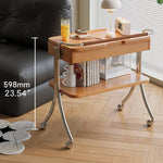 Stylish Multi-Purpose Storage Rack with Beech Wood & Stainless Steel Finish hns-4129