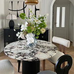Elegant Sintered Stone Round Dining Table - Luxurious Multi-Layer Design for Modern Interiors hny-5223