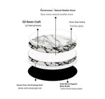 Elegant Multi-Layer Board Dining Table with Sintered Stone Top – Modern Round Design for Stylish Dining Spaces hny-5225