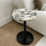Stylish Sintered Stone Coffee Table with Solid Wood Base - Modern Marble Finish for Home Decor hny-5232