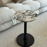 Stylish Sintered Stone Coffee Table with Solid Wood Base - Modern Marble Finish for Home Decor hny-5232