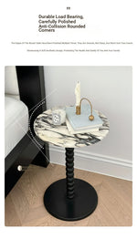 Stylish Sintered Stone Coffee Table with Solid Wood Base - Modern Marble Finish for Home Decor hny-5232