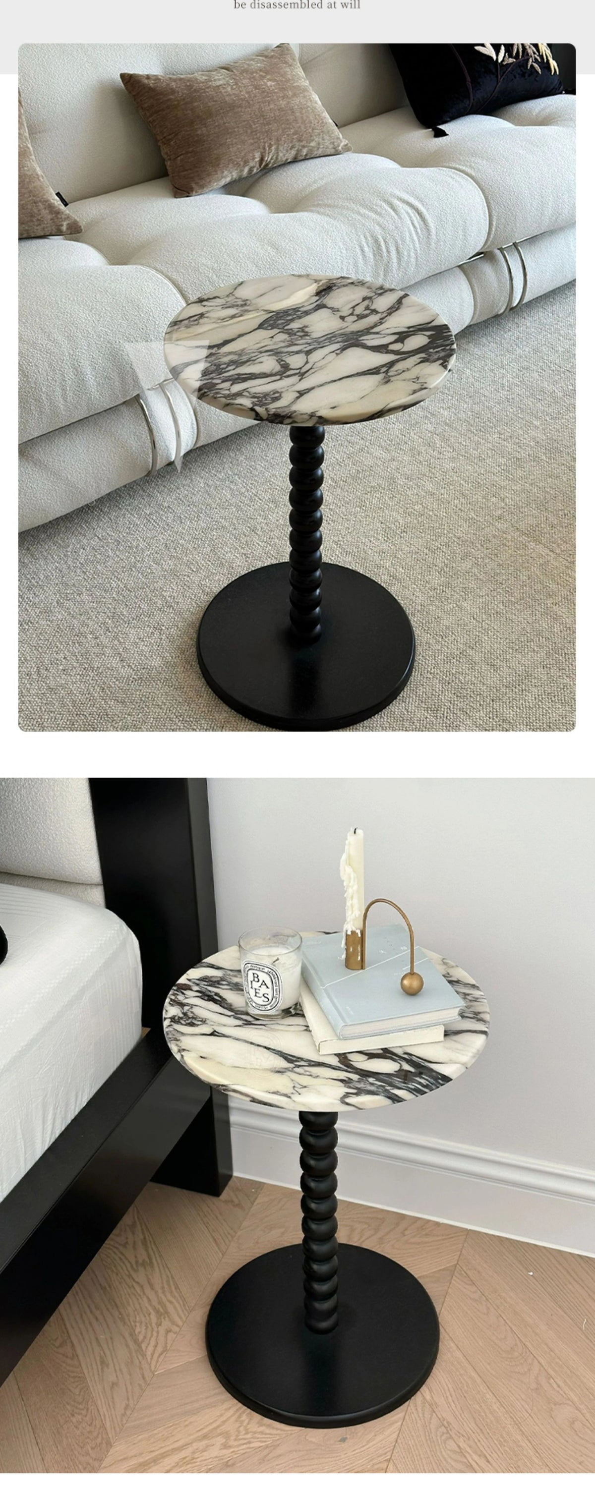 Stylish Sintered Stone Coffee Table with Solid Wood Base - Modern Marble Finish for Home Decor hny-5232