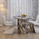 Elegant Oval Sintered Stone Dining Table with Contemporary Design - Perfect for Modern Homes hny-5233