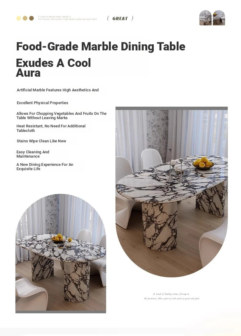 Elegant Oval Sintered Stone Dining Table with Contemporary Design - Perfect for Modern Homes hny-5233