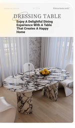 Elegant Oval Sintered Stone Dining Table with Contemporary Design - Perfect for Modern Homes hny-5233