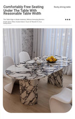 Elegant Oval Sintered Stone Dining Table with Contemporary Design - Perfect for Modern Homes hny-5233