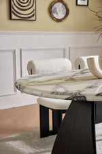 Elegant Sintered Stone Dining Table with Multi-Layer Board - Modern Oval Design for Stylish Dining Spaces hny-5235