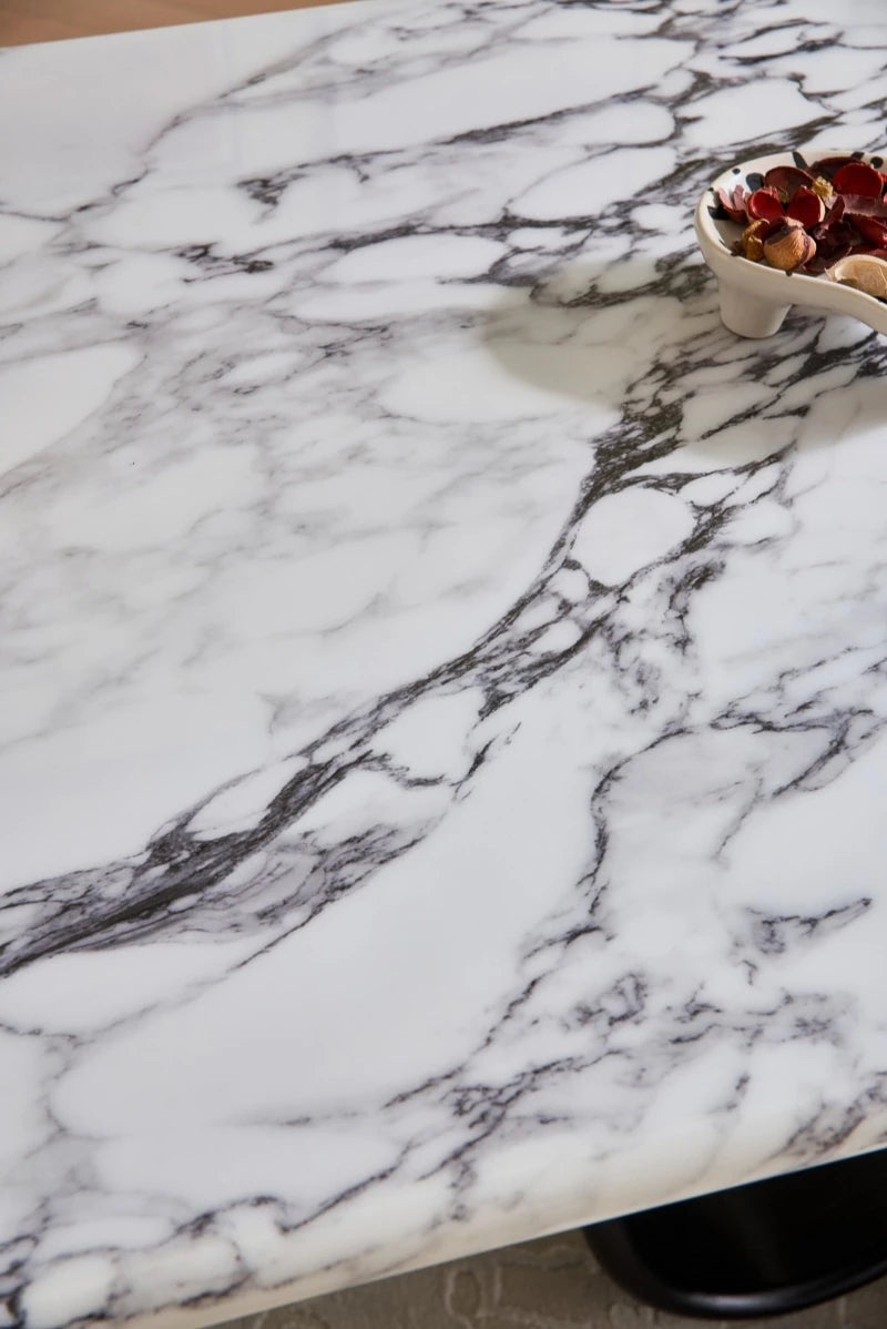 Elegant Sintered Stone Dining Table with Multi-Layer Board - Modern Oval Design for Stylish Dining Spaces hny-5235