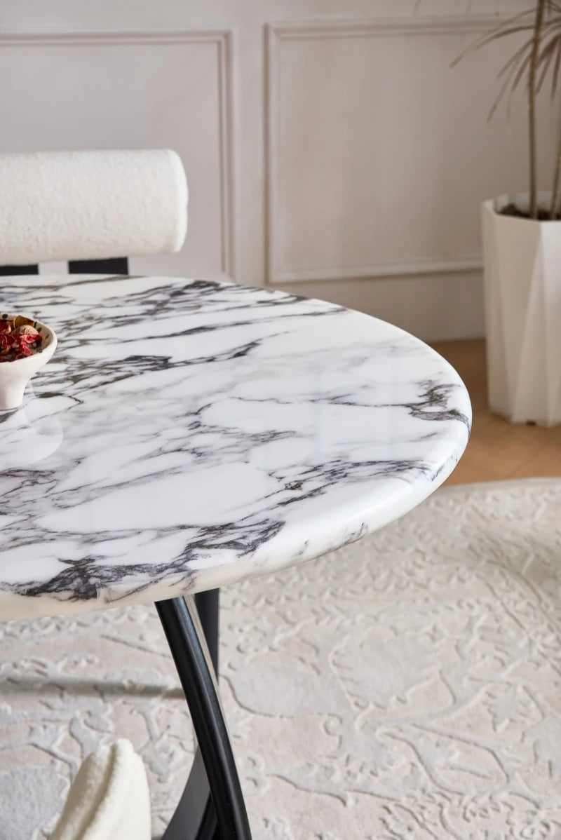 Elegant Sintered Stone Dining Table with Multi-Layer Board - Modern Oval Design for Stylish Dining Spaces hny-5235