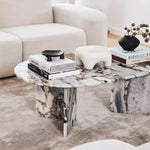 Elegant Sintered Stone Coffee Table - Chic Oval Design for Modern Living Rooms hny-5237