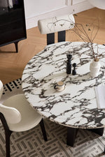 Stylish Sintered Stone Multi-Layer Board Dining Table - Modern Round Design for Elegant Dining Spaces hny-5238