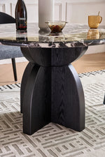 Stylish Sintered Stone Multi-Layer Board Dining Table - Modern Round Design for Elegant Dining Spaces hny-5238