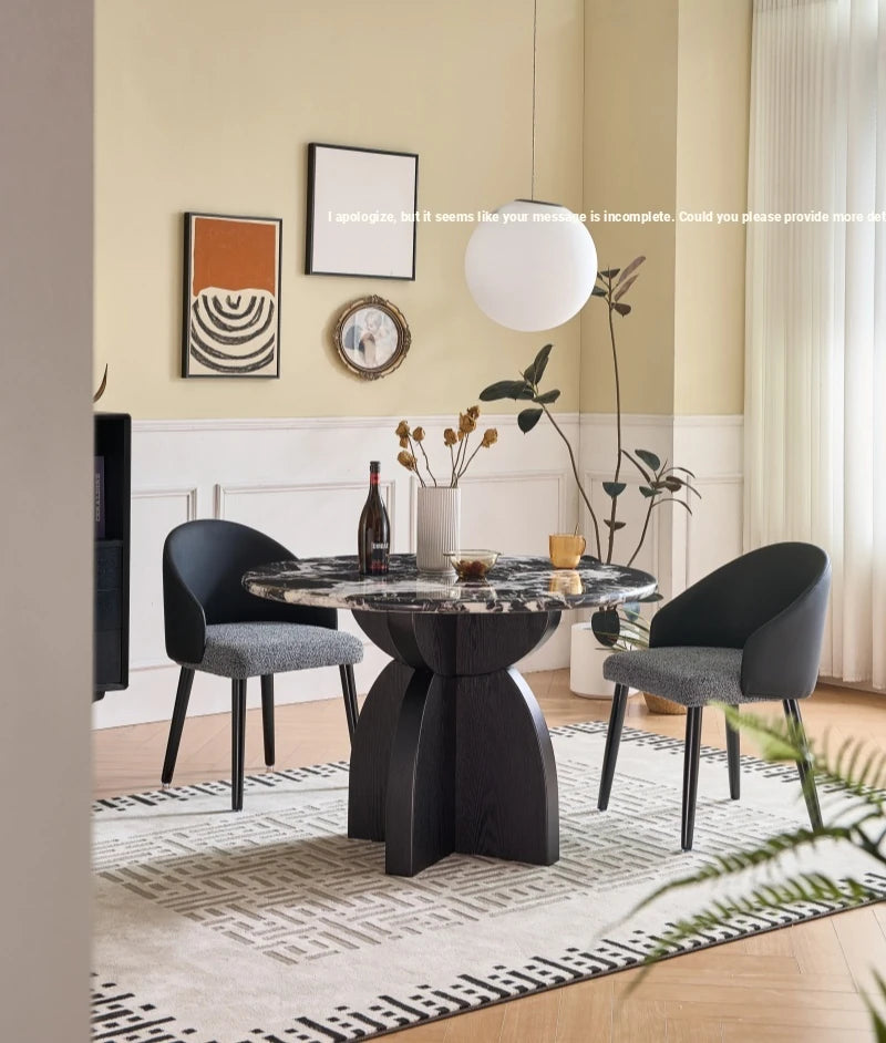 Stylish Sintered Stone Multi-Layer Board Dining Table - Modern Round Design for Elegant Dining Spaces hny-5238