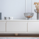 Stylish Oak Pine Multi-Layer TV Stand - Modern White Entertainment Center hqlw-4024