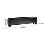 Sleek Black Oak Pine Multi-Layer TV Stand - Modern Living Room Furniture hqlw-4037