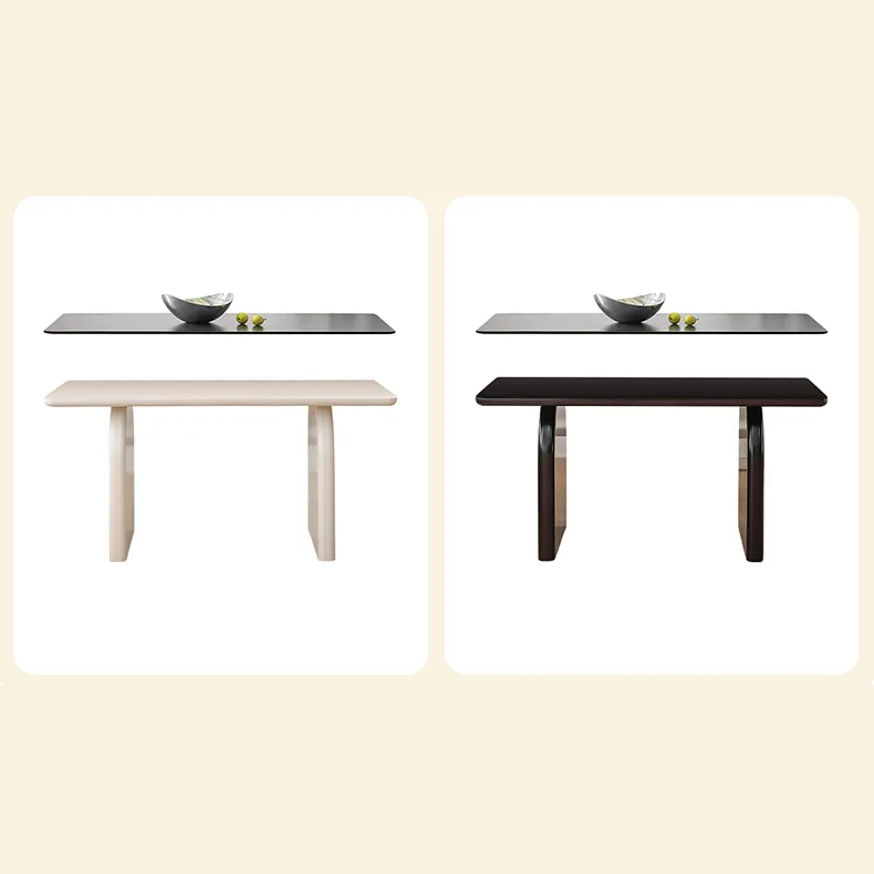 Modern Dining Table - Stylish Ceramic Stone & Stainless Steel Design for Your Home hqlw-4041