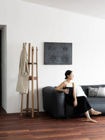 Stylish Ash Wood Stool with Foam and Polyester Cushion – Perfect for Modern Living Spaces hrn-5252