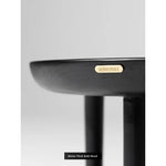 Chic Black Ash Wood Side Table with Unique Cloud Design and Lower Shelf hrn-5253