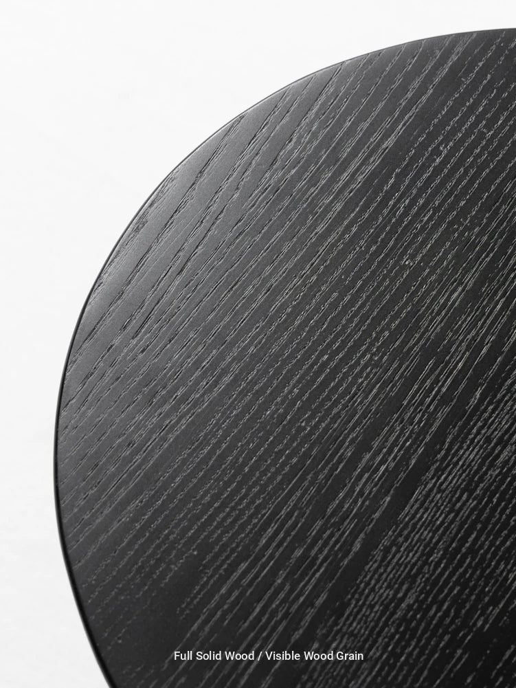 Chic Black Ash Wood Side Table with Unique Cloud Design and Lower Shelf hrn-5253