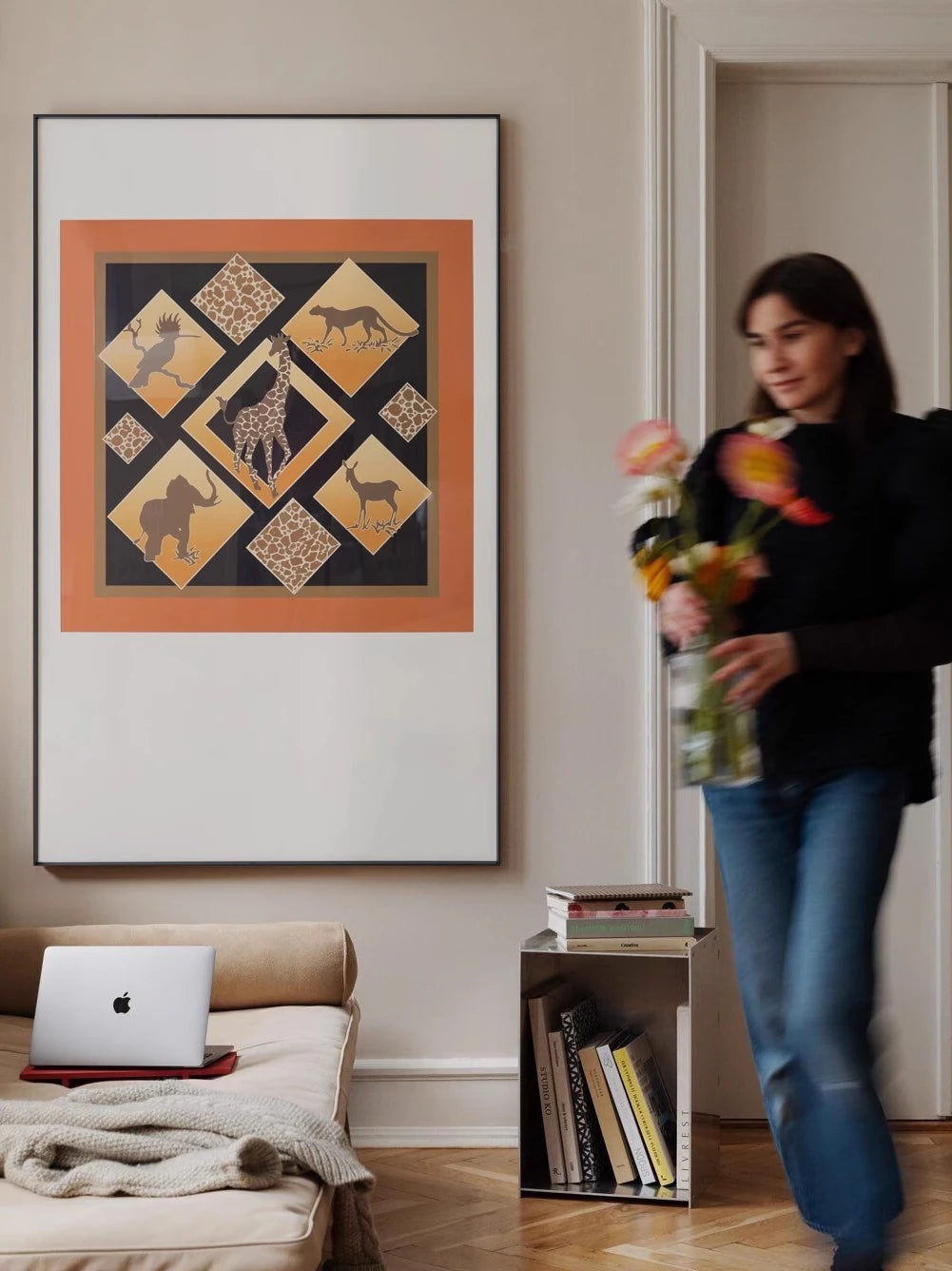 Stylish Synthetic Leather Stool with Unique Design - Comfortable and Versatile Home Accent Piece hrn-5254