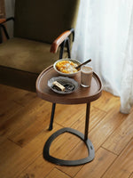 Stylish Ash Wood and Steel Side Table - Modern Accent Furniture for Any Room hrn-5255