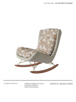 Luxurious Down & Silk Floss Rocking Chair with Beech Wood & Synthetic Leather Accent - Perfect for Stylish Relaxation hrn-5256