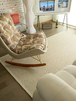 Luxurious Down & Silk Floss Rocking Chair with Beech Wood & Synthetic Leather Accent - Perfect for Stylish Relaxation hrn-5256