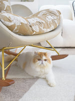 Luxurious Down & Silk Floss Rocking Chair with Beech Wood & Synthetic Leather Accent - Perfect for Stylish Relaxation hrn-5256
