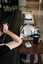 Stylish Rubber Wood Side Table with Synthetic Leather Accents – Perfect for Any Space! hrn-5258