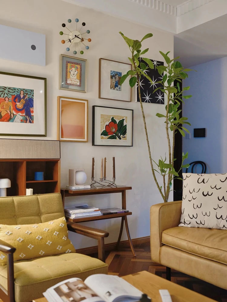 Stylish Rubber Wood Side Table with Synthetic Leather Accents – Perfect for Any Space! hrn-5258