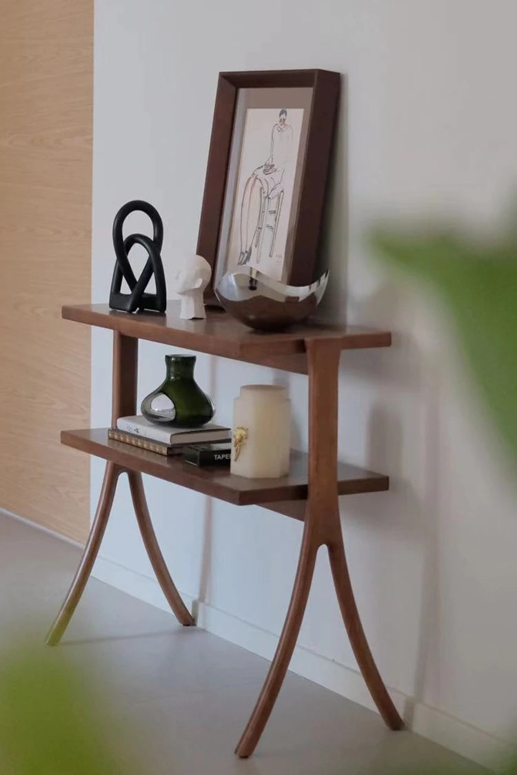 Stylish Rubber Wood Side Table with Synthetic Leather Accents – Perfect for Any Space! hrn-5258