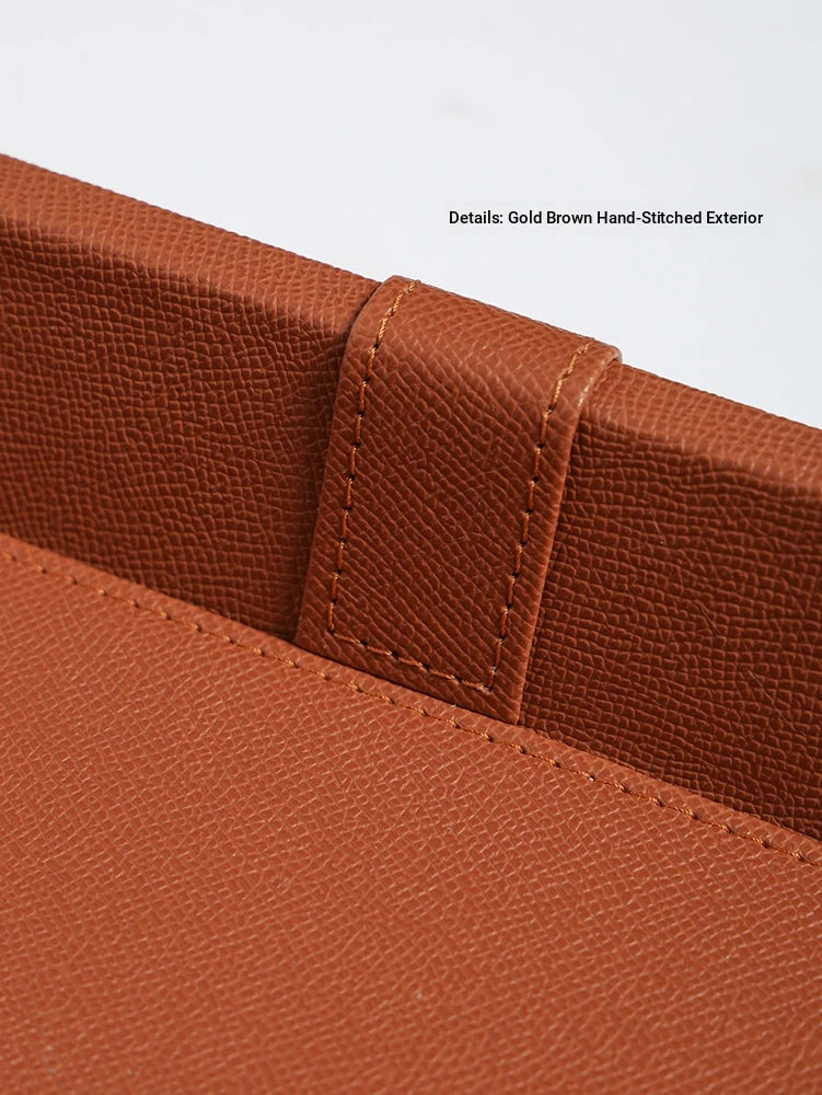 Stylish Ash Wood Console Table with Multi-layer Board and Synthetic Leather Accents hrn-5260