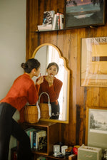 Elegant Beech Wood Mirror with Glass Finish - Stylish Home Décor Accent for Any Room hrn-5261