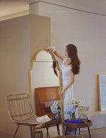 Elegant Beech Wood Mirror with Glass Finish - Stylish Home Décor Accent for Any Room hrn-5261