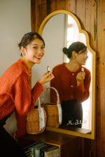 Elegant Beech Wood Mirror with Glass Finish - Stylish Home Décor Accent for Any Room hrn-5261