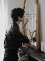 Elegant Beech Wood Mirror with Glass Finish - Stylish Home Décor Accent for Any Room hrn-5261