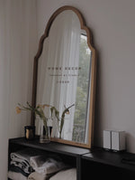Elegant Beech Wood Mirror with Glass Finish - Stylish Home Décor Accent for Any Room hrn-5261