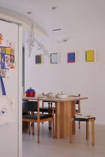 Stylish Cowhide and Ash Wood Stool - Modern Hexagonal Design for Any Space hrn-5262