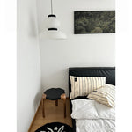 Stylish Cowhide and Ash Wood Stool - Modern Hexagonal Design for Any Space hrn-5262