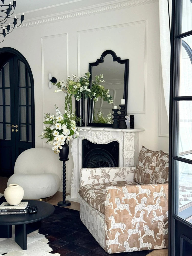 Luxurious Pine Chair with Down and Cotton-Ramie Upholstery – Perfect for Cozy Living Spaces hrn-5264