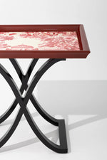 Elegant Birch Side Table with Floral Design – Modern Accent for Living Room or Bedroom hrn-5266